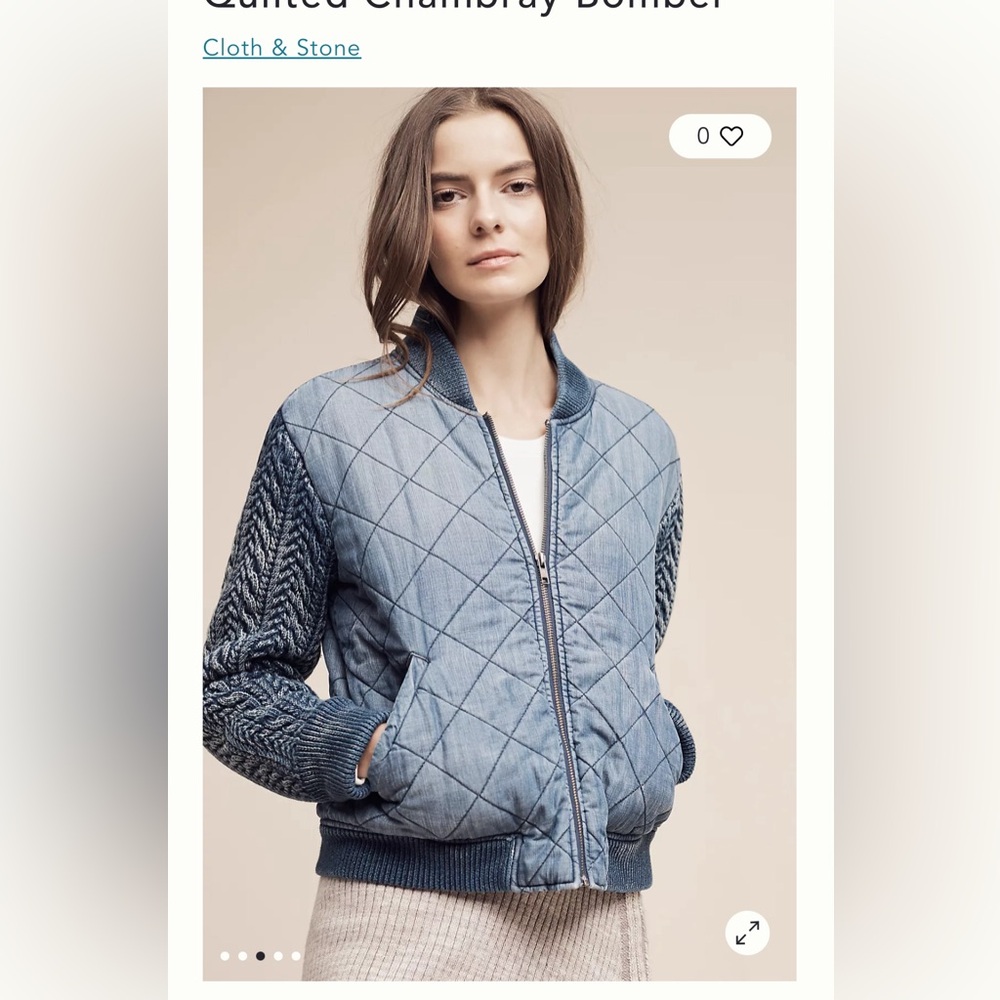 Cloth & Stone Chambray Bomber Jacket Size M Woman’s